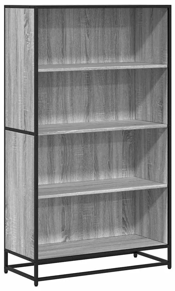 szürke sonoma színű szerelt fa könyvespolc 80,5 x 35 x 139 cm
