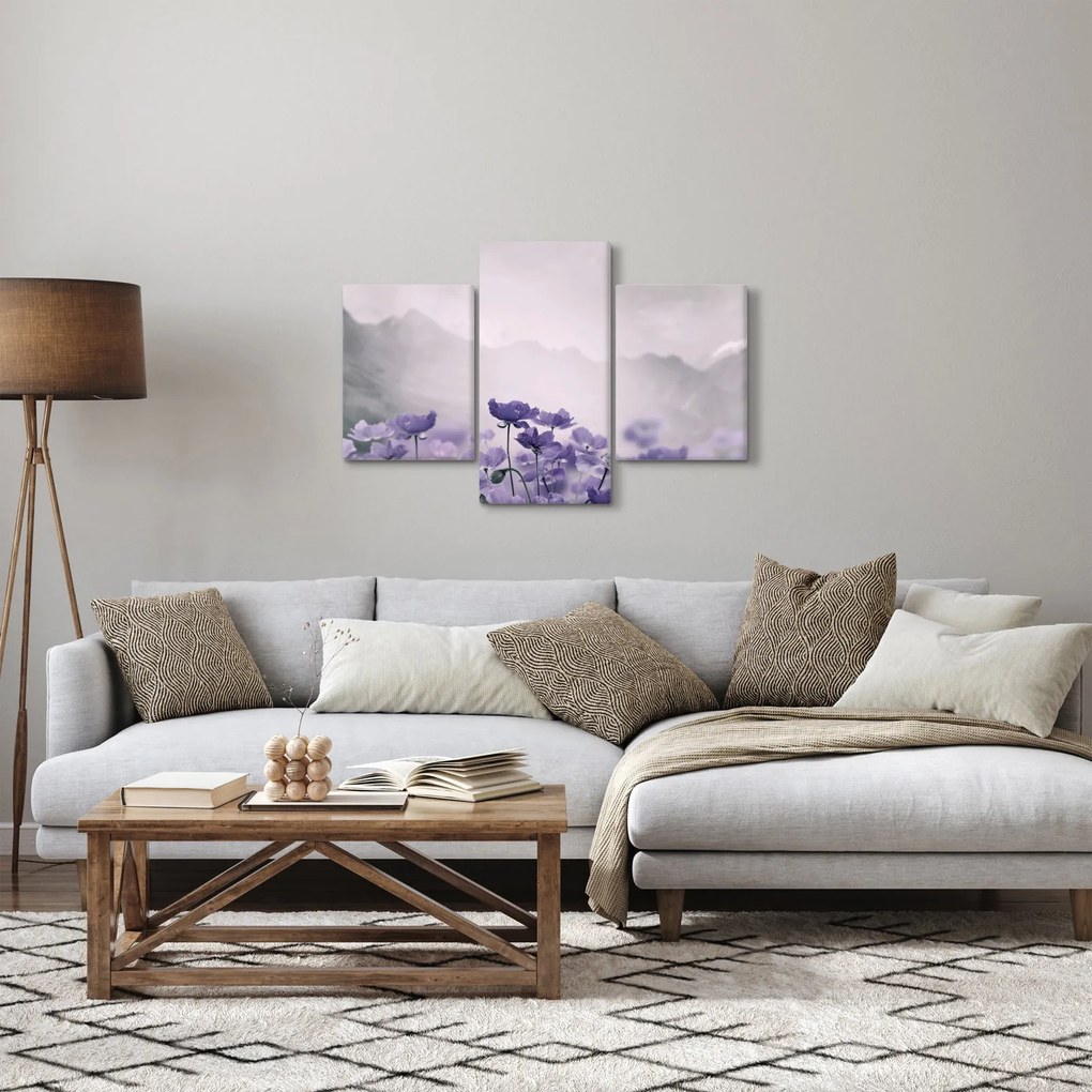 Kép - Lila virágok a hegyekben (90x60 cm)