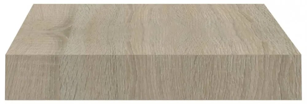 2 db tölgyszínű MDF lebegő fali polc 23 x 23,5 x 3,8 cm