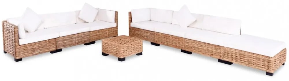 27 részes természetes rattan kanapészett