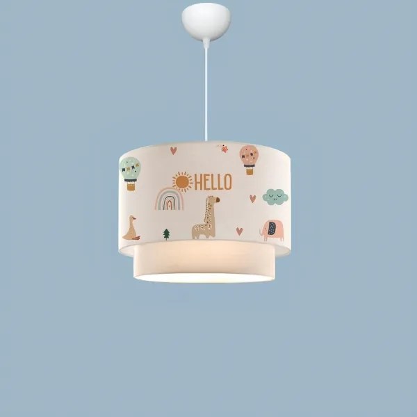 Gyerekszoba csillár CANDY 1xE27/40W/230V fehér/többszínű