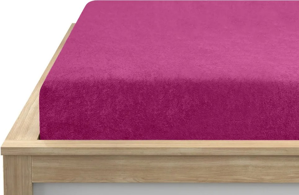 Frottír gumis lepedő EXCLUSIVE bíbor 90 x 200 cm