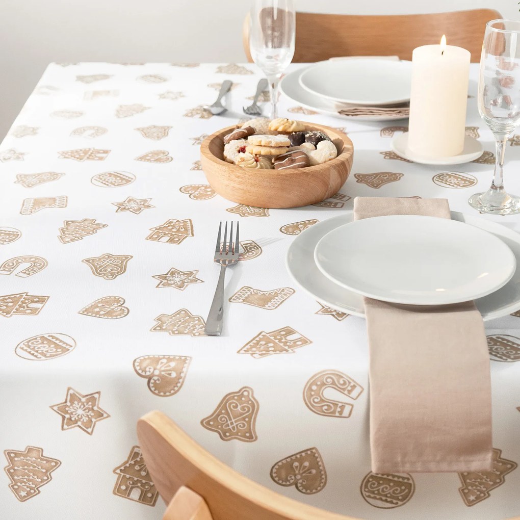 Goldea karácsonyi teflonbevonatú asztalterítő - mézeskalácsok 80 x 80 cm