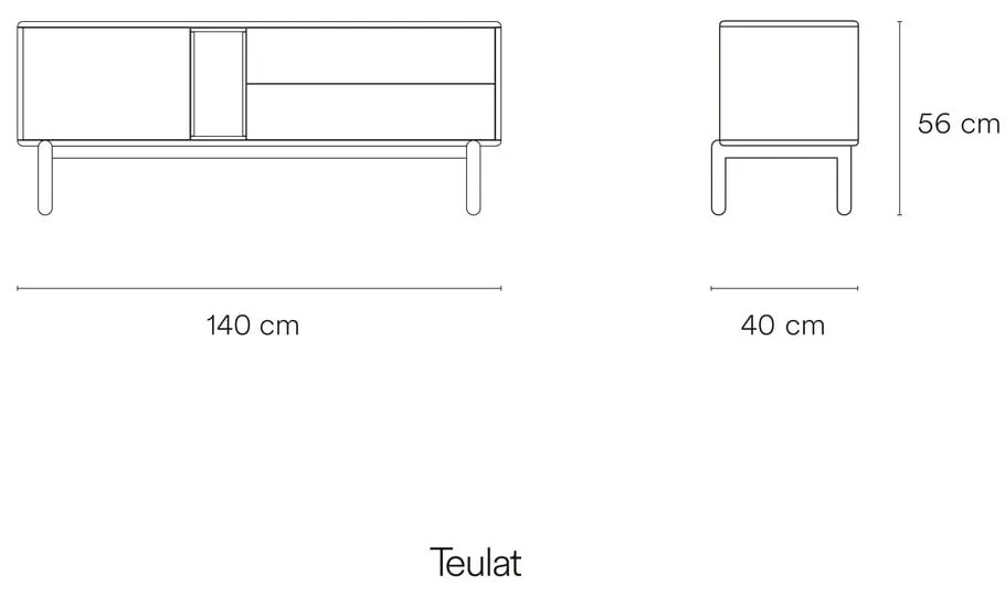 Krémszínű TV-állvány 140x56x40 cm Corvo – Teulat