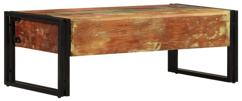 3-fiókos újrahasznosított fa dohányzóasztal 100 x 50 x 35 cm