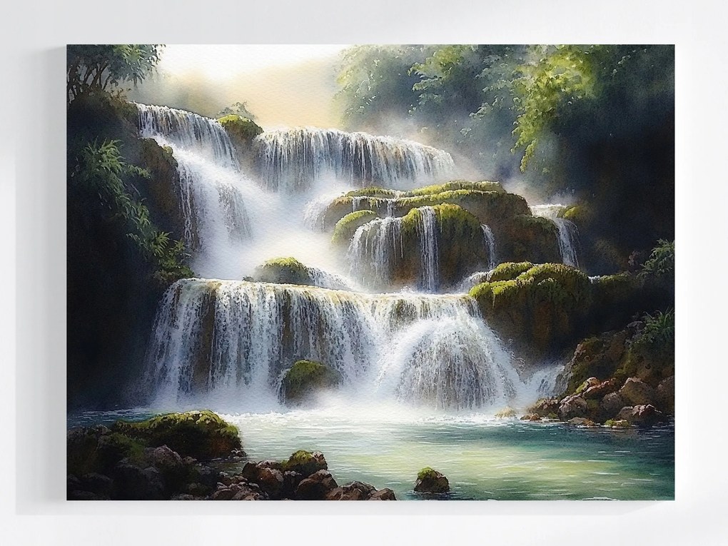 Vászonkép Canvas Tájkép Horvátország Park Krka Vízesések Folyó 100x75