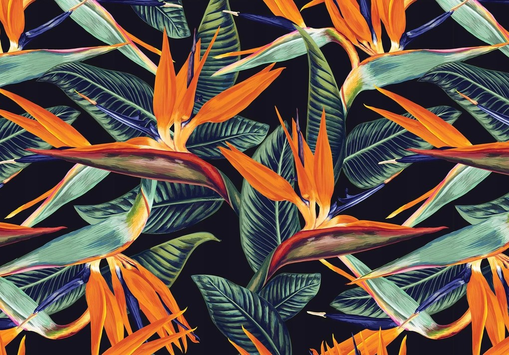 3D fotótapéta hatás Levelek virágok foltok 254 x 184