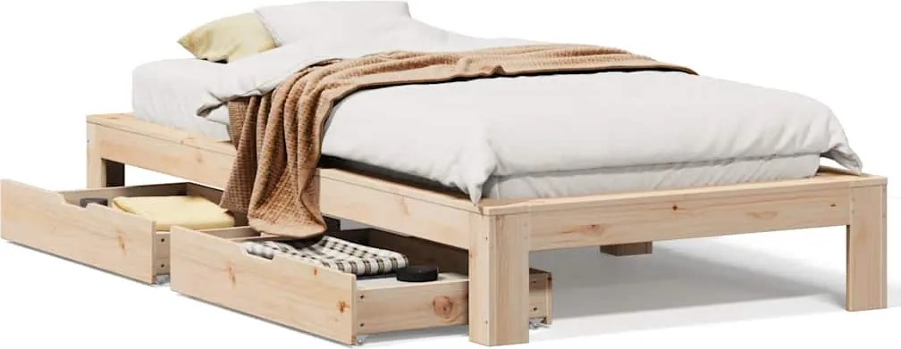 vidaXL tömör fenyőfa ágy matrac nélkül 90 x 200 cm