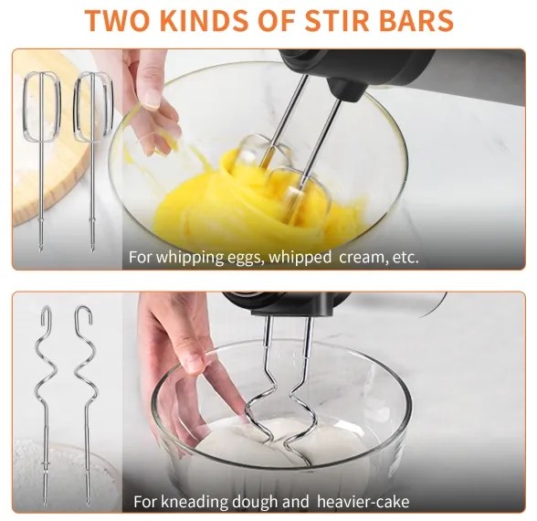 Aigostar - Kézi mixer 300W/230V fekete/króm