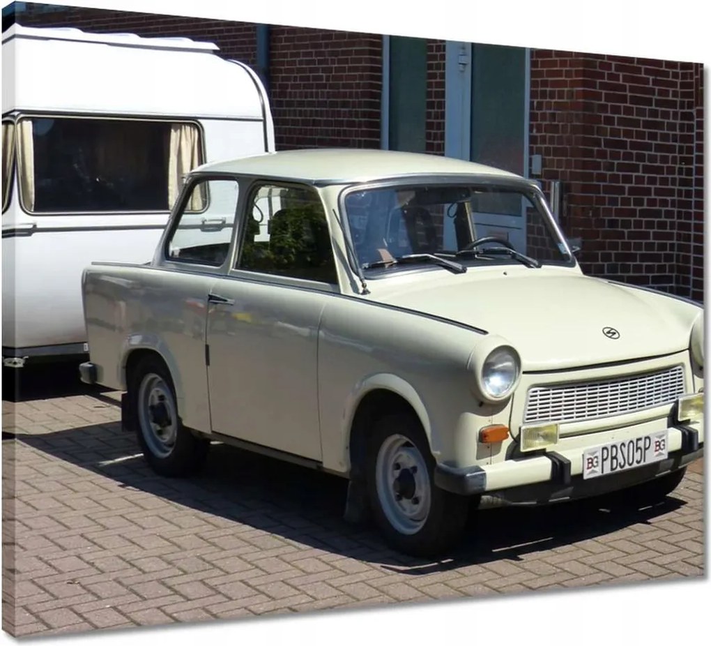 Vászonkép 50x40 Trabant 601 kempinggel