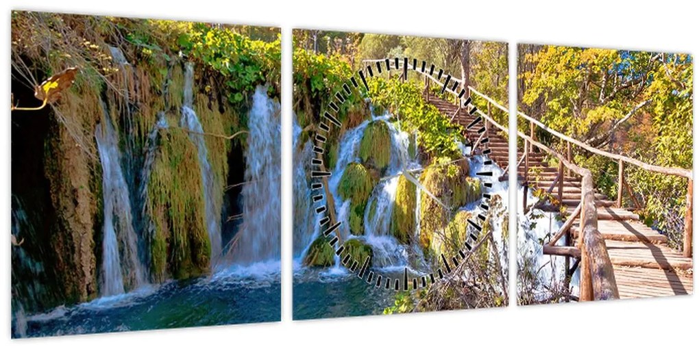 Kép - Bejárat a vízesésekhez (órával) (90x30 cm)