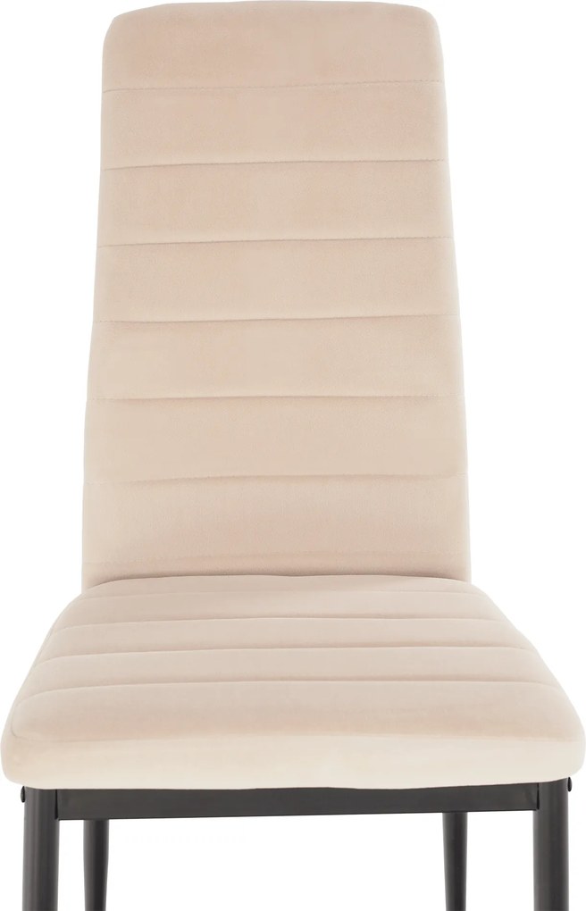 Szék, bézs Dulux Velvet szövet/fekete fém, COLETA NOVA