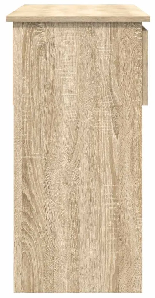 sonoma tölgy színű konzolasztal fiókokkal 85,5x38,5x74,5 cm