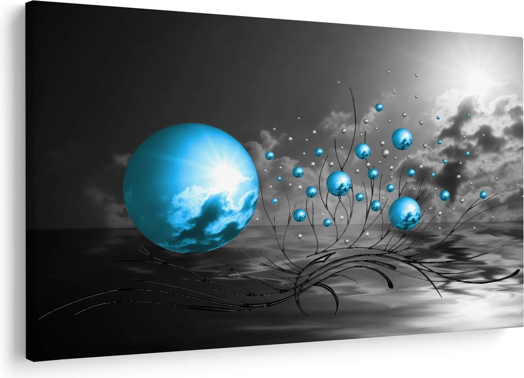 Sötétkék gömbök képe (90x60 cm)