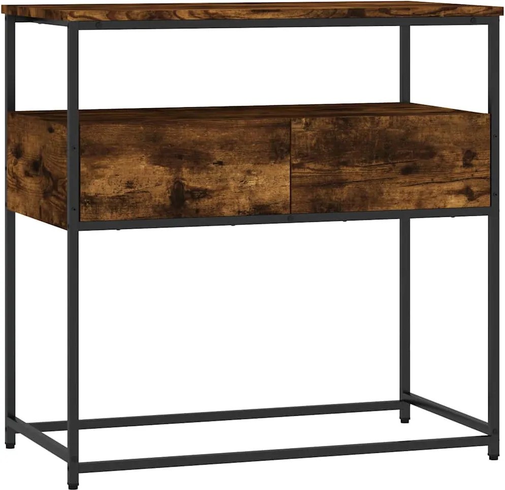 vidaXL füstös tölgy színű szerelt fa tálalóasztal 75x40x75 cm