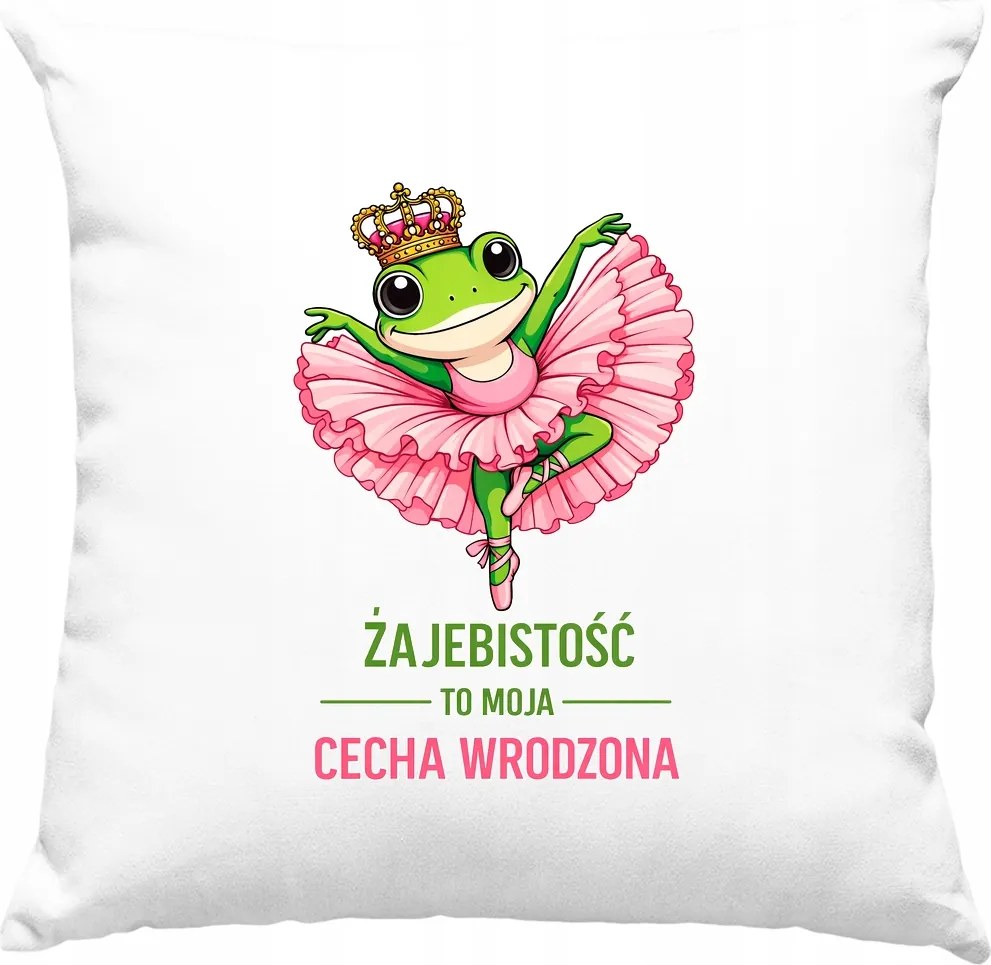 Vicces párna grafika béka fehér