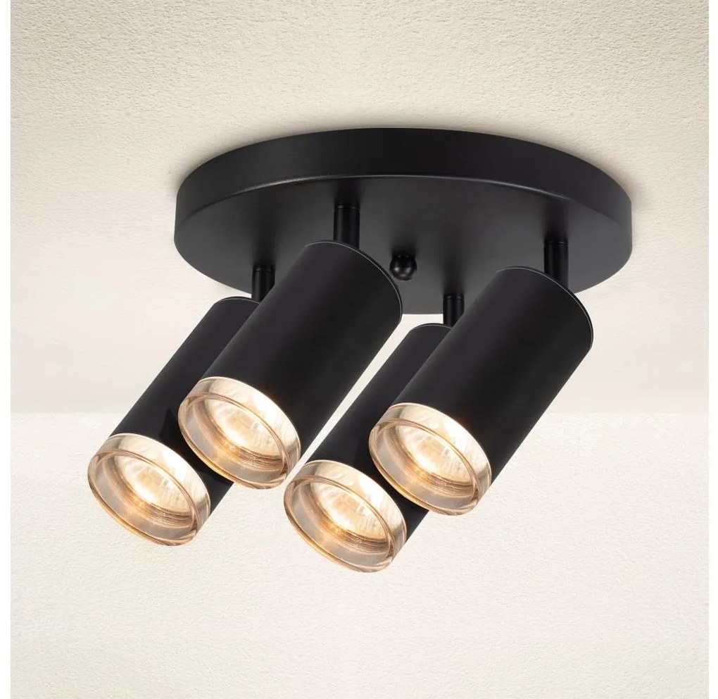 Brilagi Brilagi - Fürdőszobai spotlámpa SELE AQUA 4xGU10/30W/230V IP44 fekete BG1657