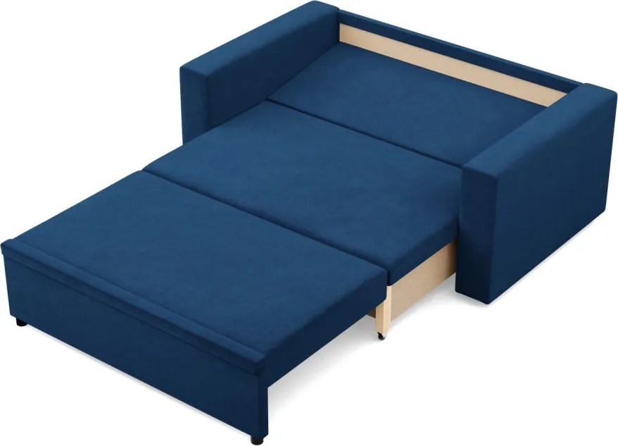 Zeus kanapé, bársony, hab töltet, egyenes kartámasz, kék