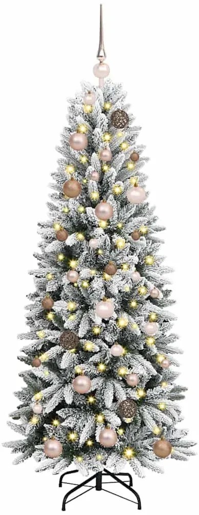 Műkarácsonyfa LED -es lámpákkal Fehér 150cm PVC