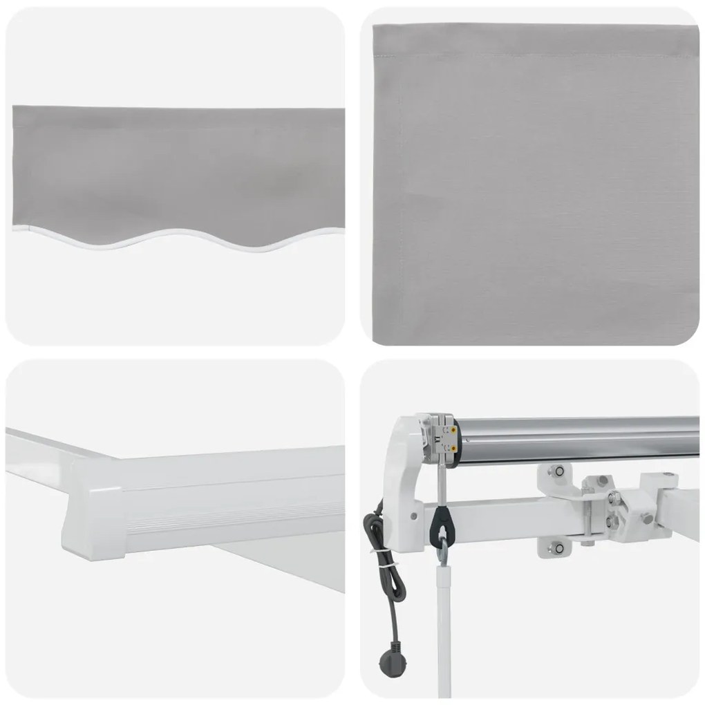 Automatikus Behúzható Napellenző Világosszürke 400x300 cm