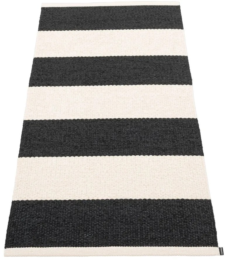 Fekete-fehér kültéri-beltéri futószőnyeg 70x150 cm Bob Black Vanilla – Pappelina