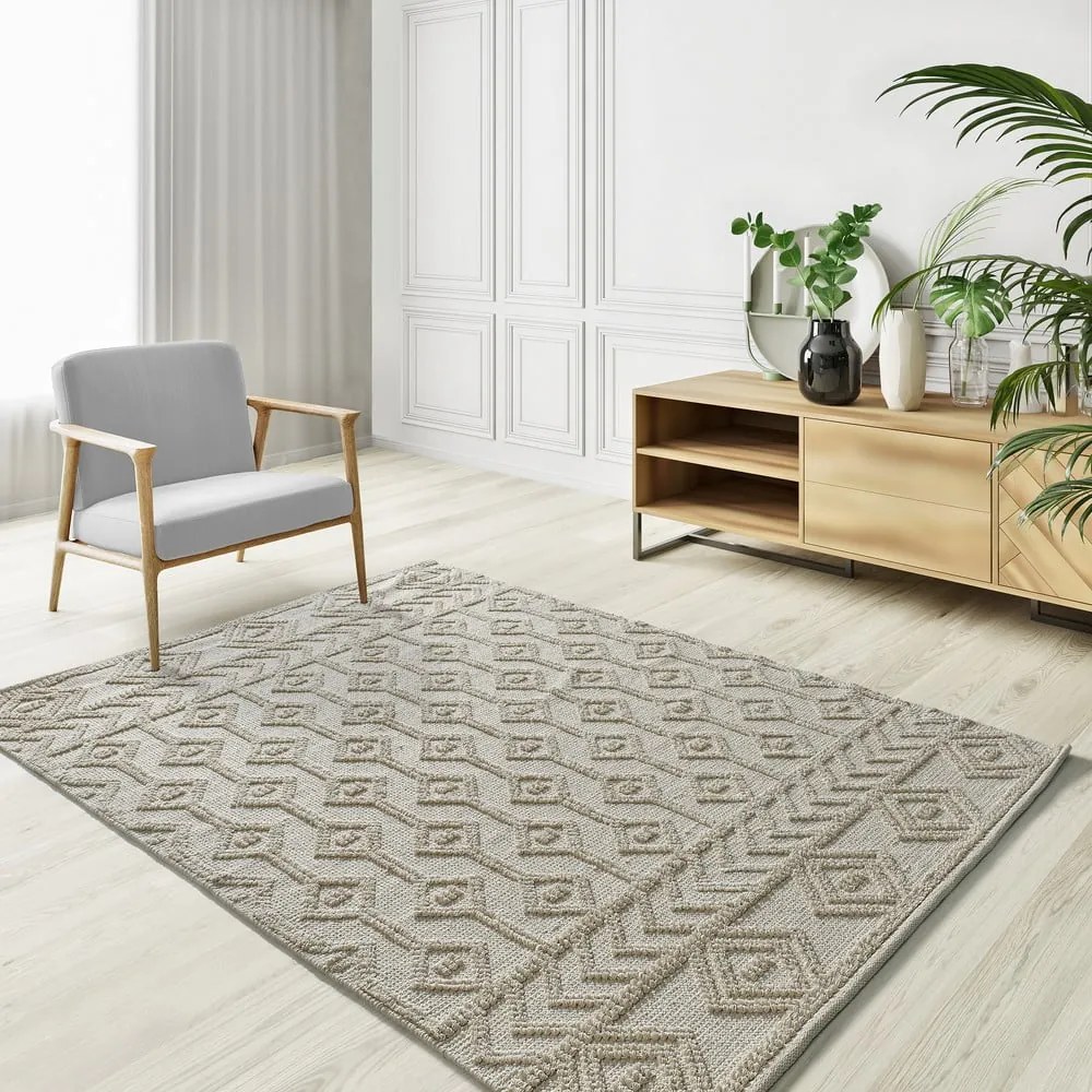 Krémszínű mosható kézi szövésű újrahasznosított pamut szőnyeg 60x90 cm Pamuk – Universal