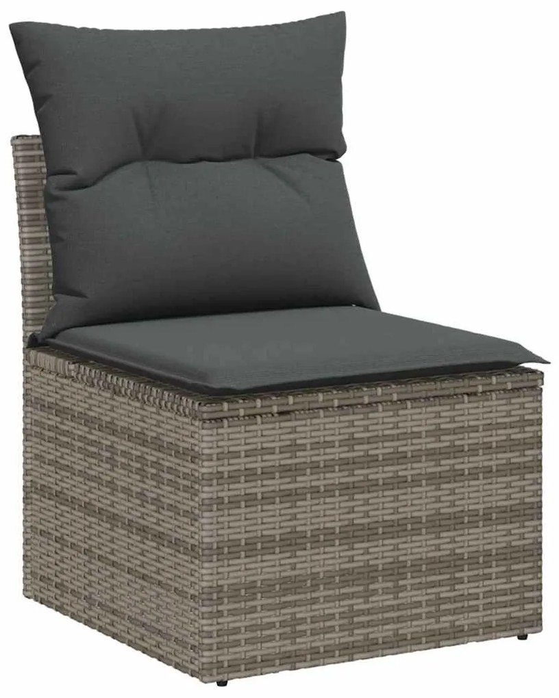 Kerti Kanapé Szett 9 pcs Szürke 319 x 154 x 85 cm Poli rattan