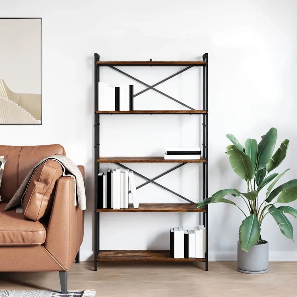 Könyvszekrény Füstölt tölgy 80 x 30 x 153 cm Faanyag
