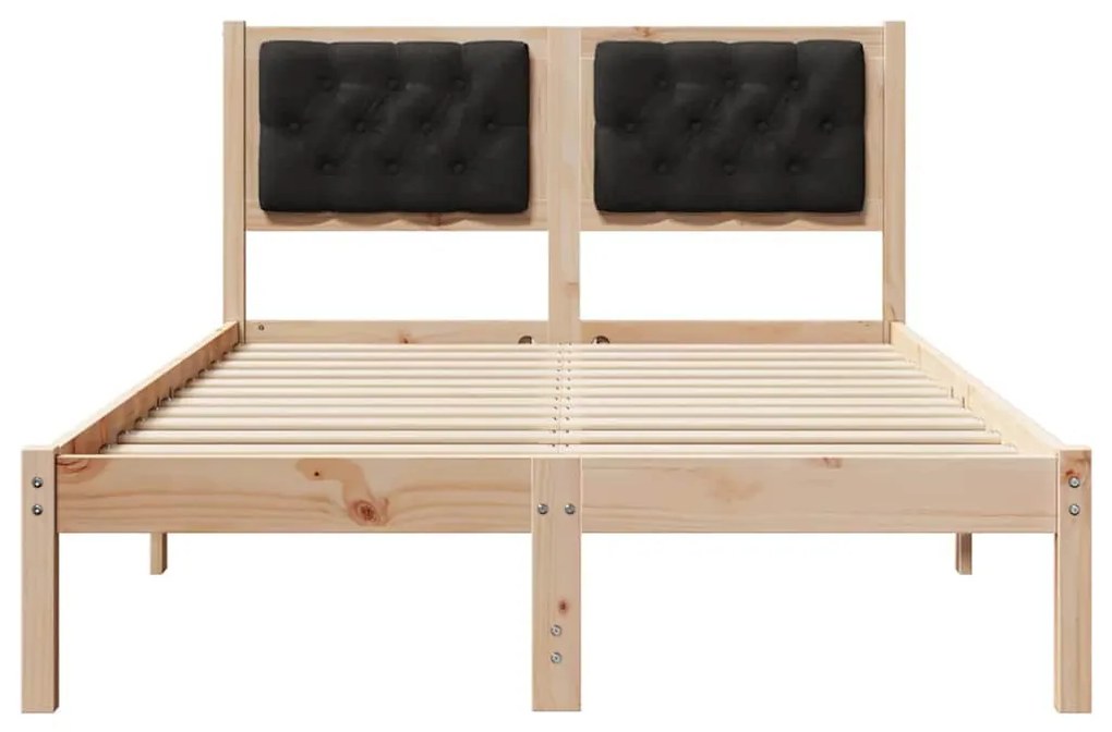 Ágykeret fejtámlával Fekete 135 x 190 cm szövet