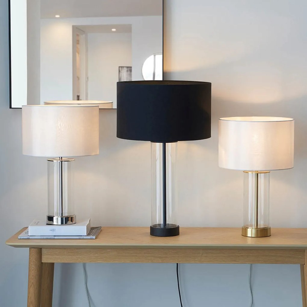 Endon glamour modern asztali lámpa lessina fehér nikkel átlátszó end102674