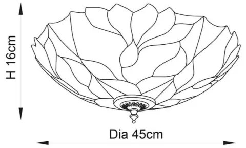 Endon 63960 - Tiffany BOTANICA mennyezeti lámpa, 2×E27, 60 W/izzónként, 230 V, átmérő: 45 cm