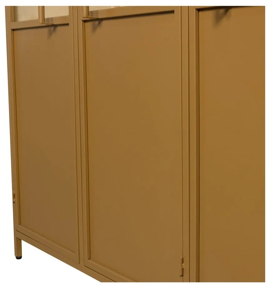 Mustársárga fém tálalószekrény 140x200x44 cm Exhibit – WOOOD