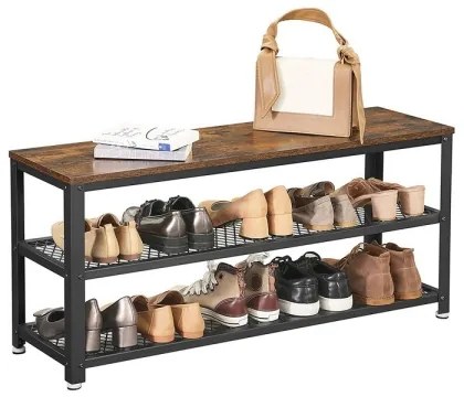 DAVOR cipőtároló barna/fekete