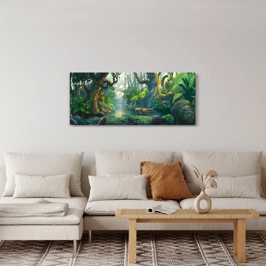 Kép - Egy trópusi erdő illusztrációja (120x50 cm)