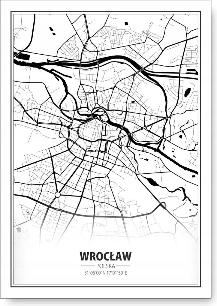 Boroszló Térkép Minimalizmus poszter A2 59,4x42cm #195