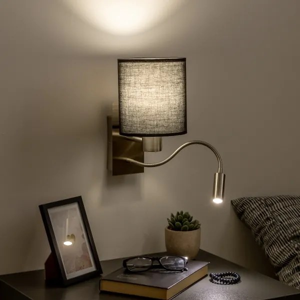 Brilagi - LED Fali lámpa NUBILA 1xE27/25W/230V + LED/3W króm/fekete