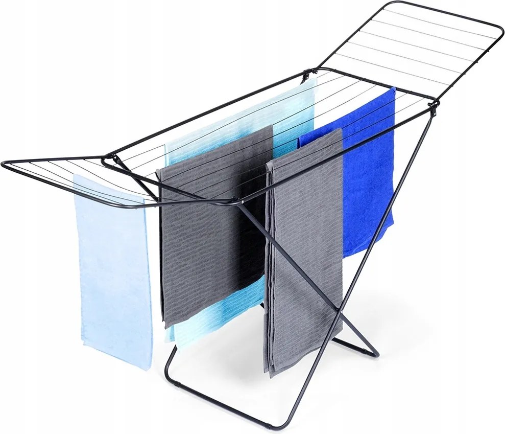 Ruhaszárító ruha fehérnemű álló vízszintes fekete fém