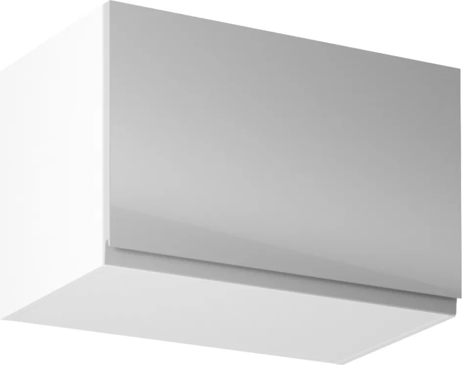Felsőszekrény, fehér/szürke extra magasfényű, AURORA G60KN