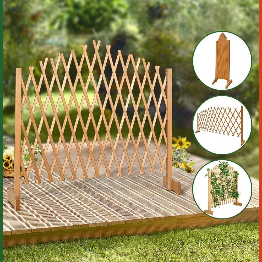 ROSEMARY fa virágrács, 200x107cm, természetes barna Gardebruk