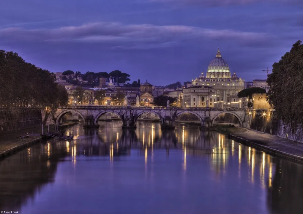 Poszter 29,7x21cm Kilátás a Basilica di San Pietro-ra a Vatikánban 3, Assaf Frank