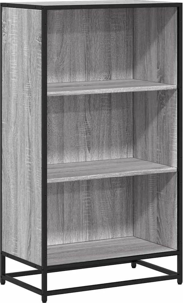 vidaXL szürke sonoma színű szerelt fa könyvszekrény 60x35x107,5 cm