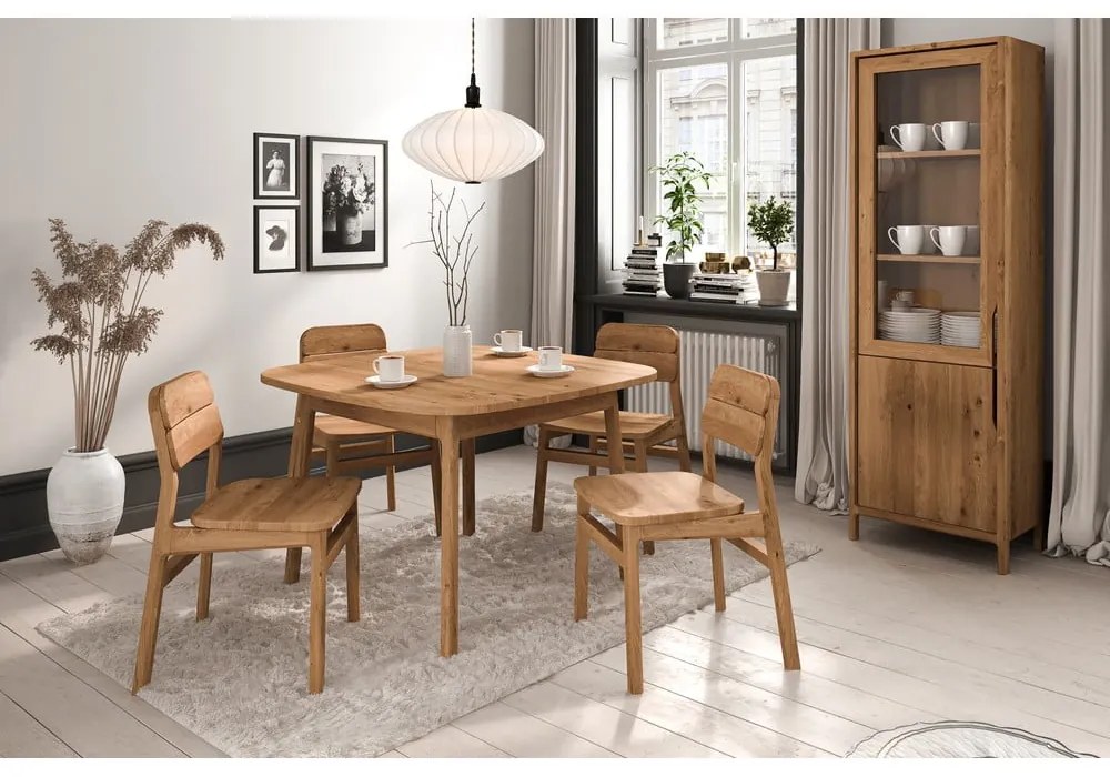 Natúr színű tölgyfa étkezőasztal 90x180 cm Twig – The Beds