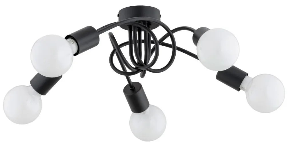 Felületre szerelhető csillár FARTA 5xE27/60W/230V fekete