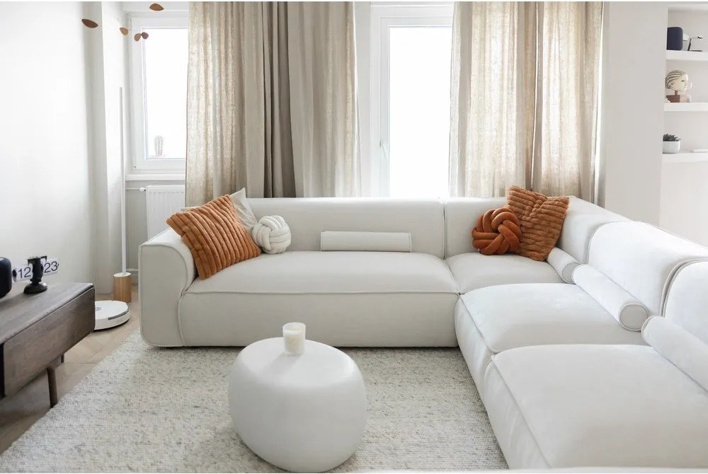 Krémszínű sarokkanapé (jobb oldali) Flex Felix – Miuform