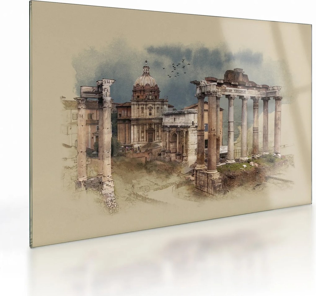Kép - Forum Romanum, Róma, Olaszország (üvegen) (70x50 cm)
