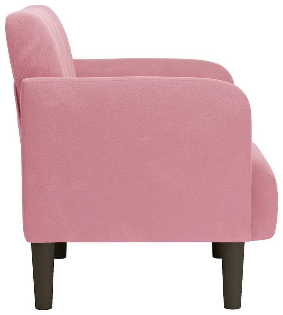 rózsaszín bársony kanapészék karfás szék 54 cm