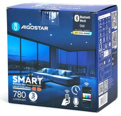 Aigostar-KÉSZLET 3x LED Dimmelhető beépíthető lámpa MESH 9W/230V 2700K-6500K átm. 14,5 cm