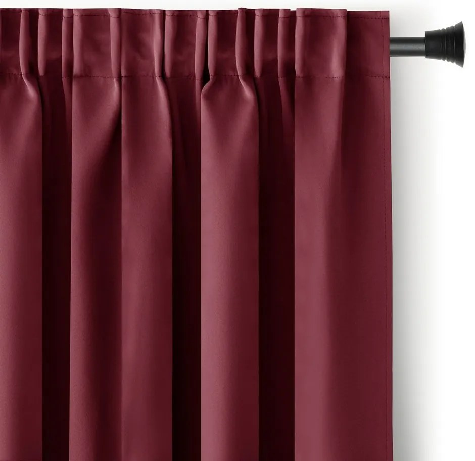 Restilo Blackout Oxford Pleat függöny, bordó, 140 x 245 cm