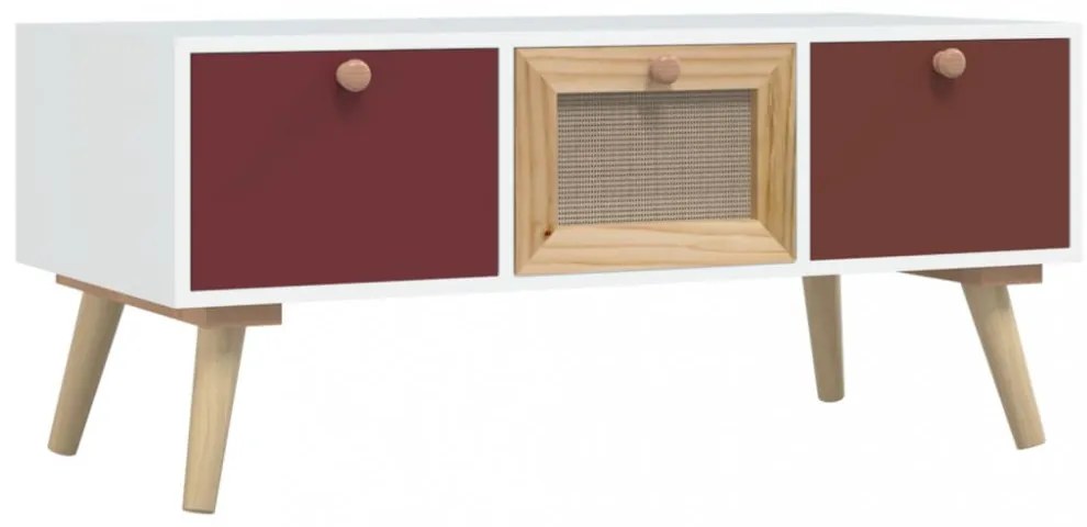 szerelt fa dohányzóasztal fiókokkal 80 x 40 x 35,5 cm
