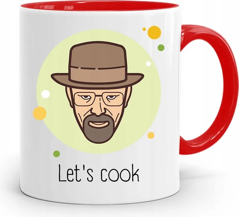 Piros Bögre Szakácsnak Let's Cook nyomott mintával